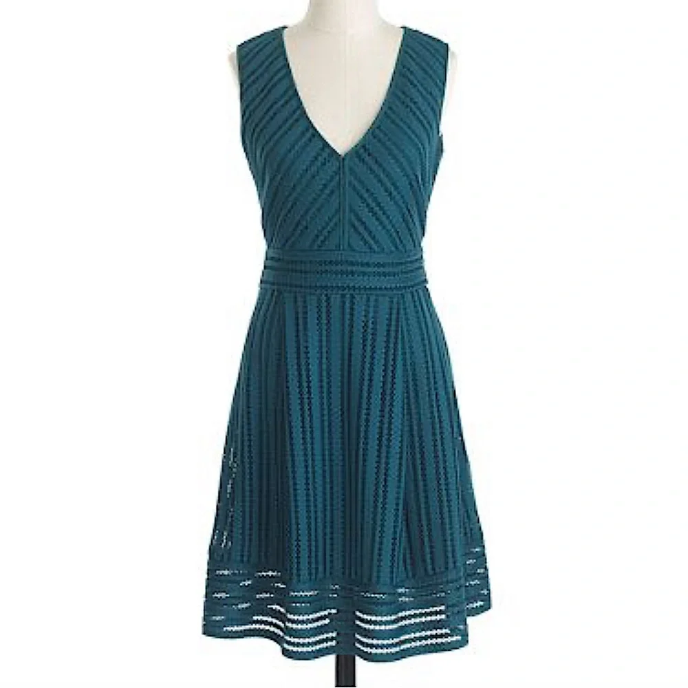 J.Crew Striped Eyelet Dress - Picture 2 of 9